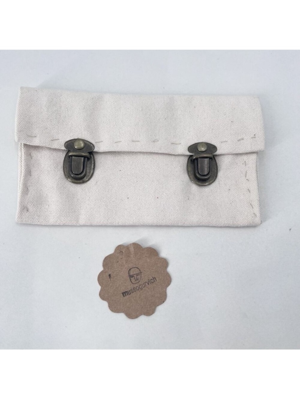 Museo Gurvich Ivory Canvas Travel Pouch Bag Made in Uruguay - 8" x 4.5"